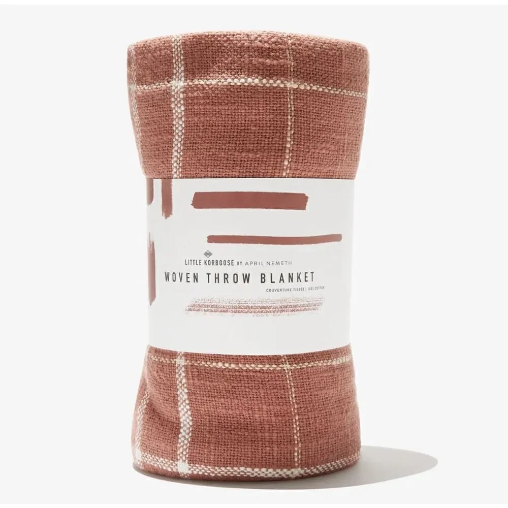 Little Korboose by April Nemeth rust woven throw blanket